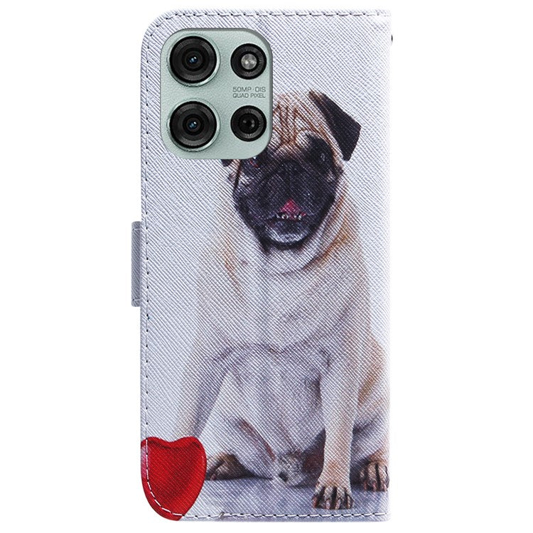 For Motorola Moto G75 5G Wallet Case Pattern Print Leather Phone Cover - Dog