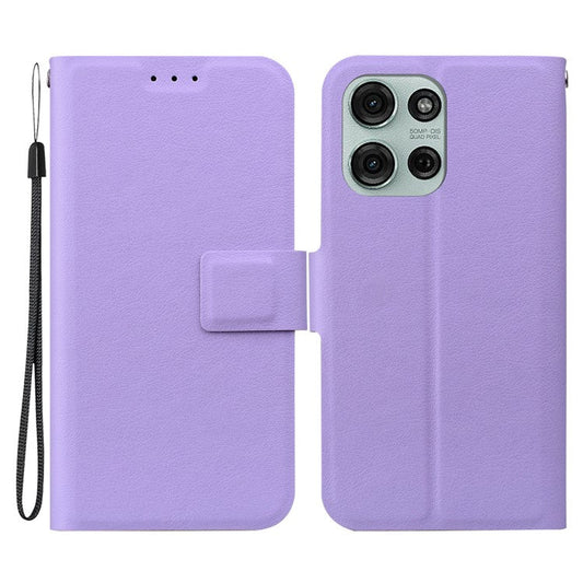 For Motorola Moto G75 5G Case Ultra-Thin PU Leather + TPU Phone Cover with Card Slot - Purple