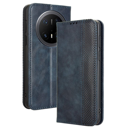 For Huawei Mate 70 Pro+ / 70 Pro Leather Case Wallet Stand Retro Texture Phone Cover - Blue