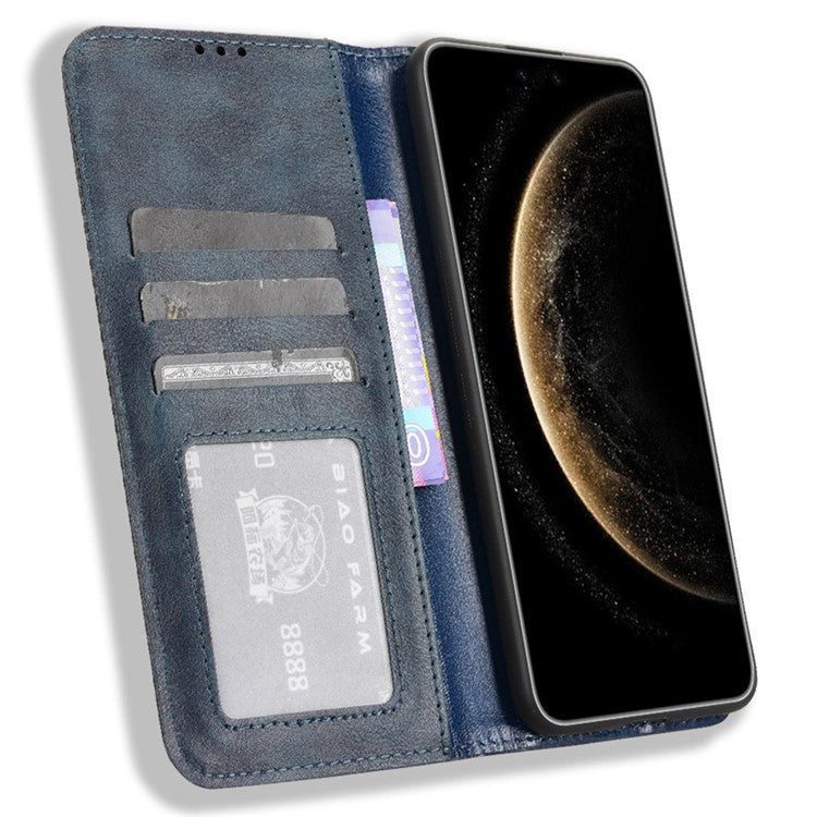 For Huawei Mate 70 Pro+ / 70 Pro Leather Case Wallet Stand Retro Texture Phone Cover - Blue