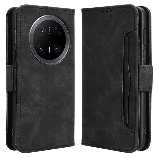 For Huawei Mate 70 Pro+ / 70 Pro Leather Case Phone Wallet Cover with Multiple Card Slots - Black
