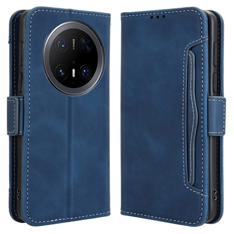 For Huawei Mate 70 Pro+ / 70 Pro Leather Case Phone Wallet Cover with Multiple Card Slots - Blue