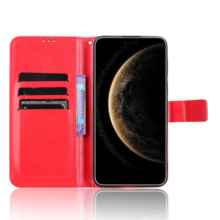 For Huawei Mate 70 Pro+ / 70 Pro Case Crazy Horse Texture PU Leather Phone Wallet Cover - Red
