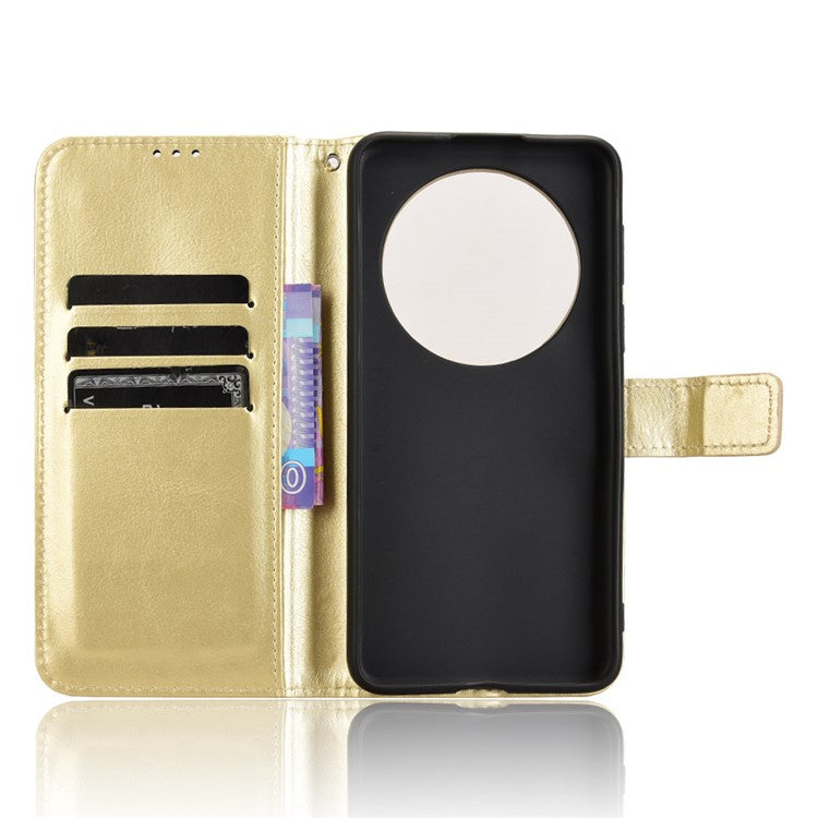 For Huawei Mate 70 Pro+ / 70 Pro Case Crazy Horse Texture PU Leather Phone Wallet Cover - Gold