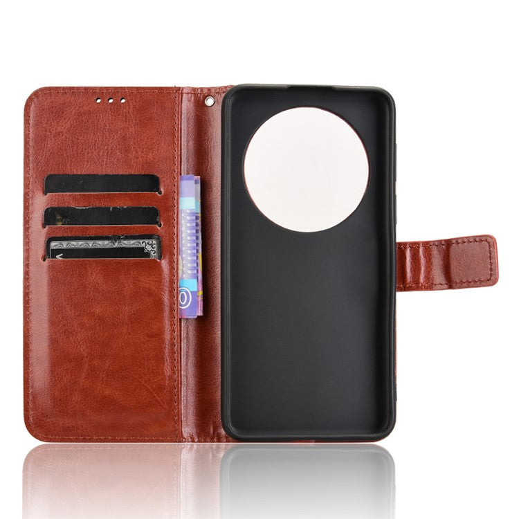 For Huawei Mate 70 Pro+ / 70 Pro Case Crazy Horse Texture PU Leather Phone Wallet Cover - Brown