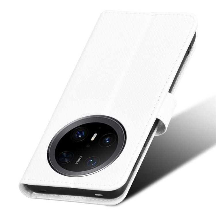 For Huawei Mate 70 Pro+ / 70 Pro Case PU Leather Diamond Texture Wallet Phone Cover - White