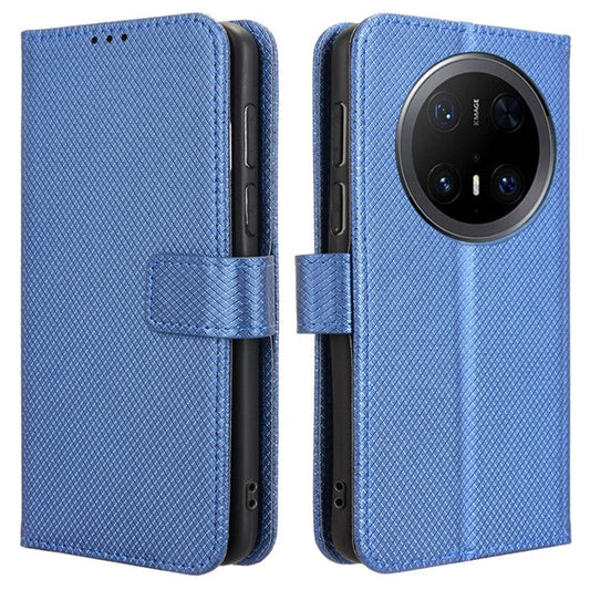 For Huawei Mate 70 Pro+ / 70 Pro Case PU Leather Diamond Texture Wallet Phone Cover - Blue