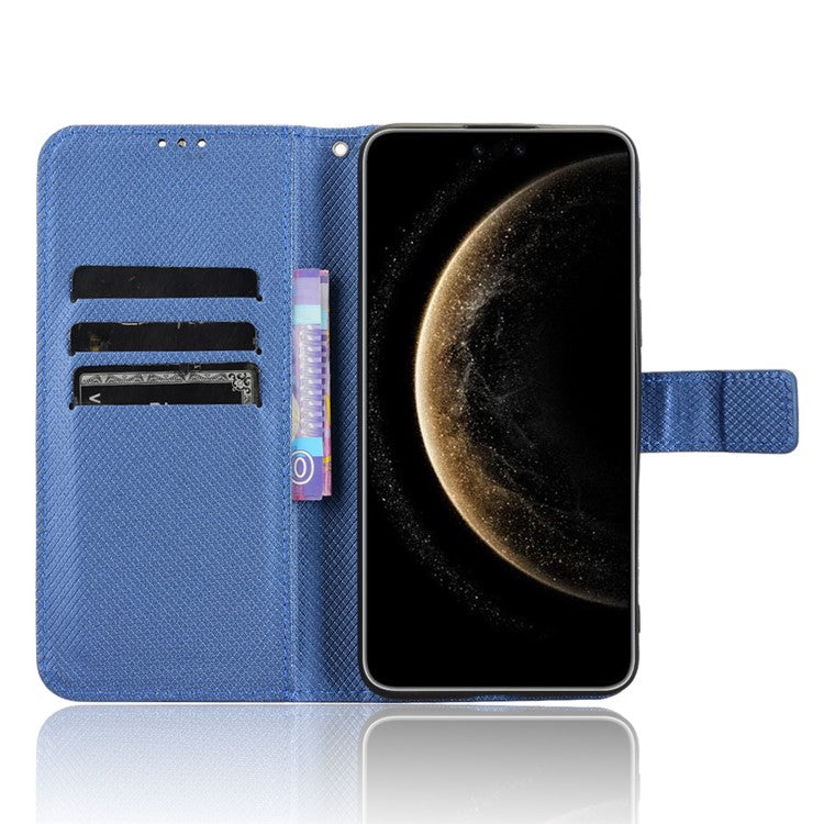 For Huawei Mate 70 Pro+ / 70 Pro Case PU Leather Diamond Texture Wallet Phone Cover - Blue