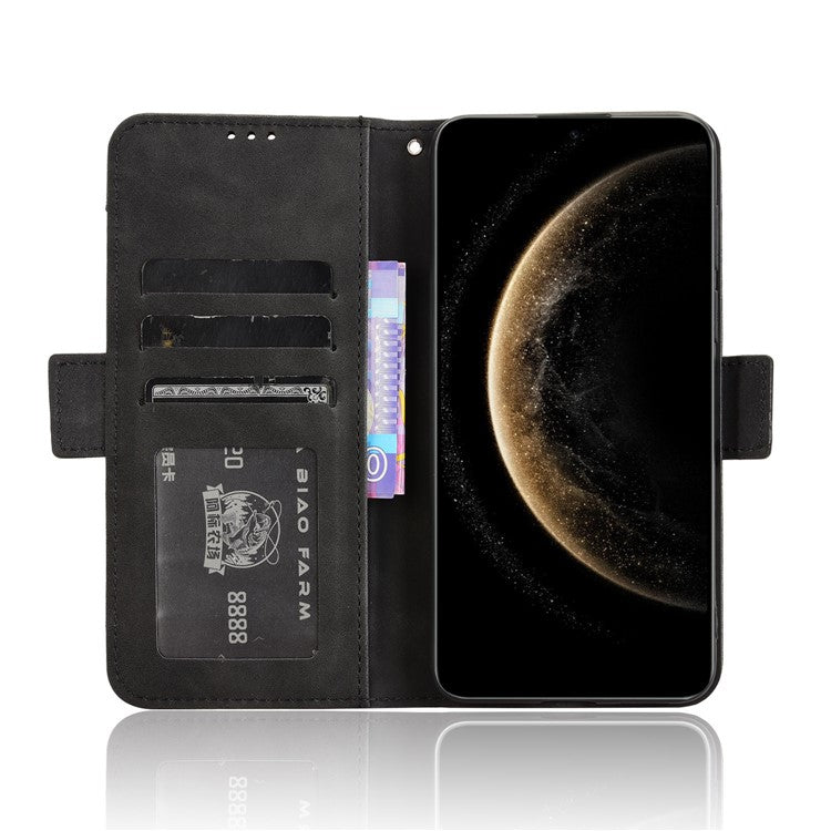 For Huawei Mate 70 Leather Case Phone Wallet Cover with Multiple Card Slots - Black