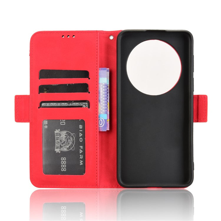 For Huawei Mate 70 Leather Case Phone Wallet Cover with Multiple Card Slots - Red