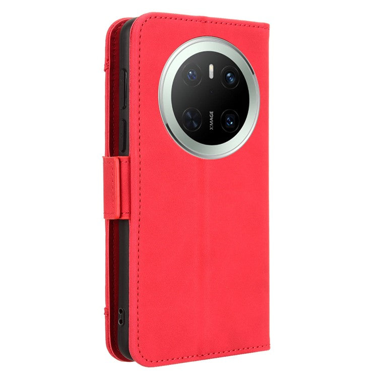 For Huawei Mate 70 Leather Case Phone Wallet Cover with Multiple Card Slots - Red