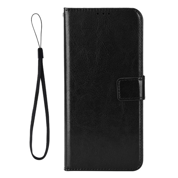 For Huawei Mate 70 Case Crazy Horse Texture PU Leather Phone Wallet Cover - Black