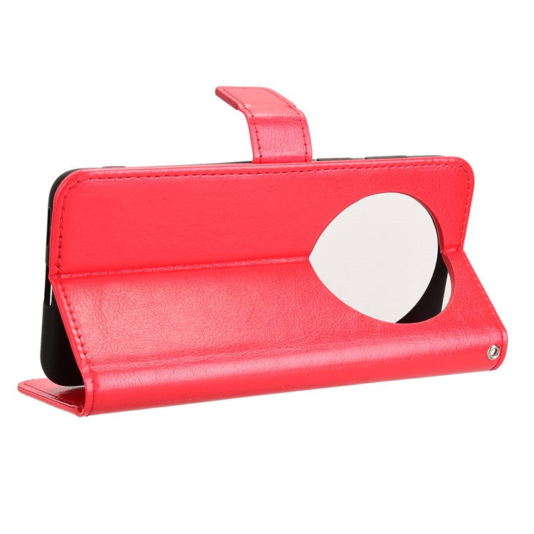 For Huawei Mate 70 Case Crazy Horse Texture PU Leather Phone Wallet Cover - Red