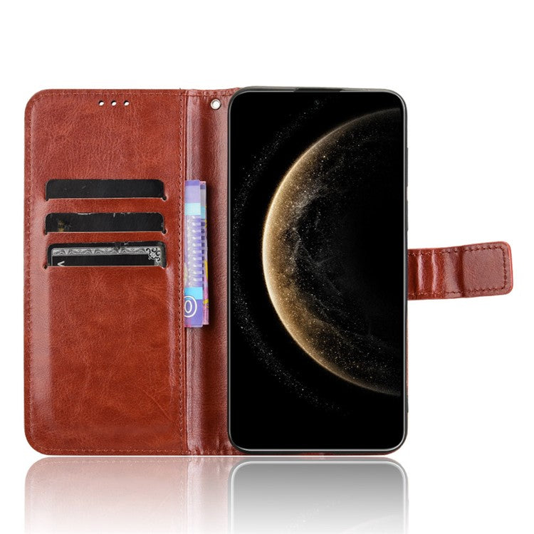 For Huawei Mate 70 Case Crazy Horse Texture PU Leather Phone Wallet Cover - Brown