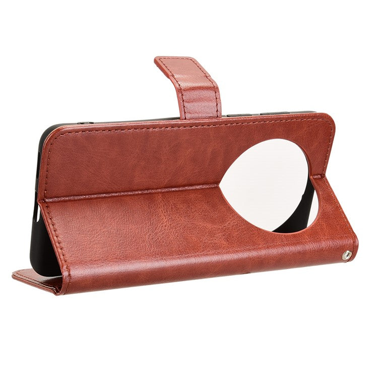 For Huawei Mate 70 Case Crazy Horse Texture PU Leather Phone Wallet Cover - Brown