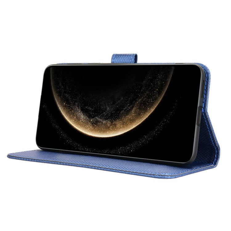 For Huawei Mate 70 Case PU Leather Diamond Texture Wallet Phone Cover - Blue