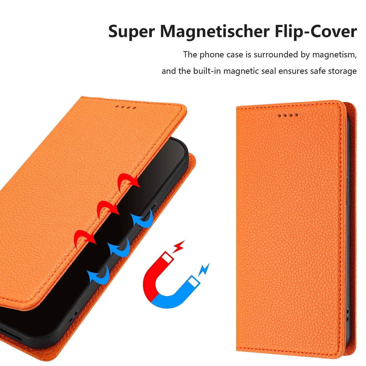 For Motorola Edge 50 Neo 5G Wallet Case RFID Blocking Litchi Texture Leather Mobile Cover - Orange