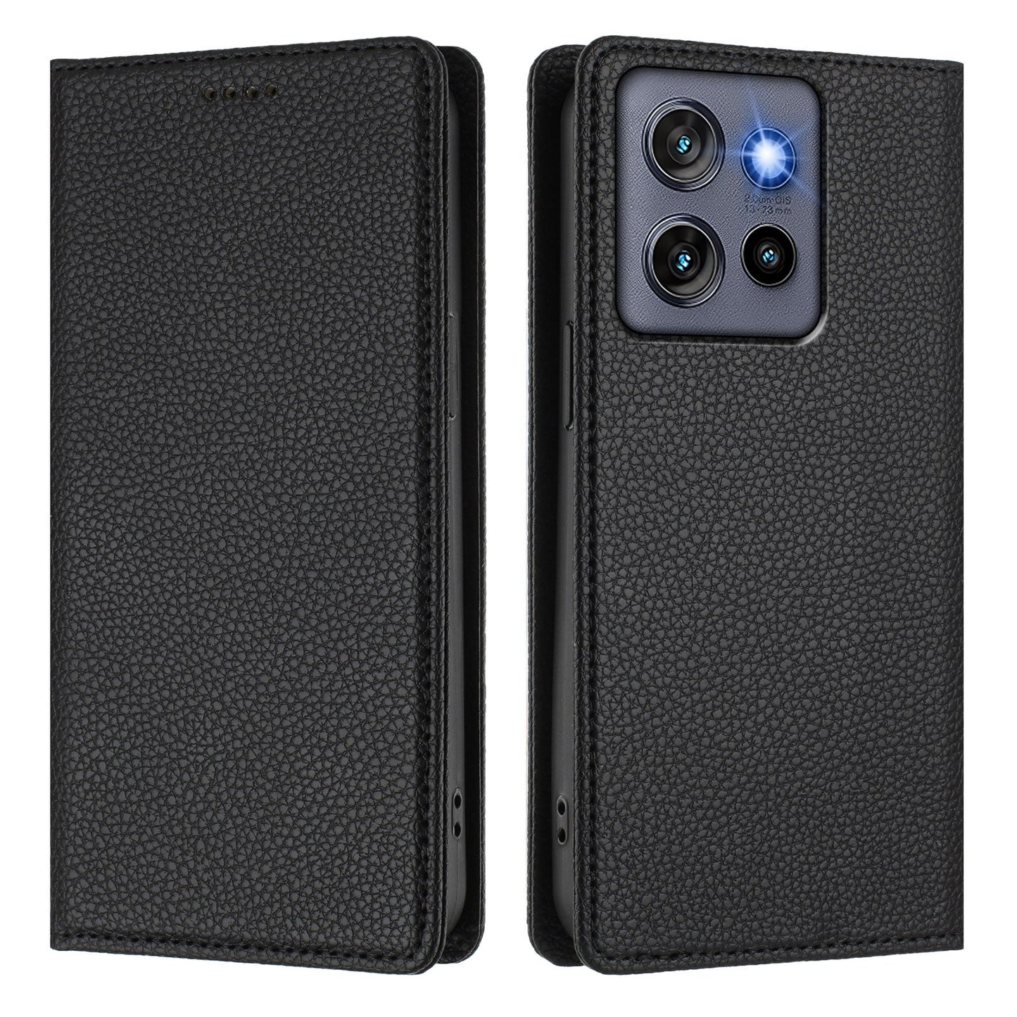 For Motorola Edge 50 Neo 5G Wallet Case RFID Blocking Litchi Texture Leather Mobile Cover - Black