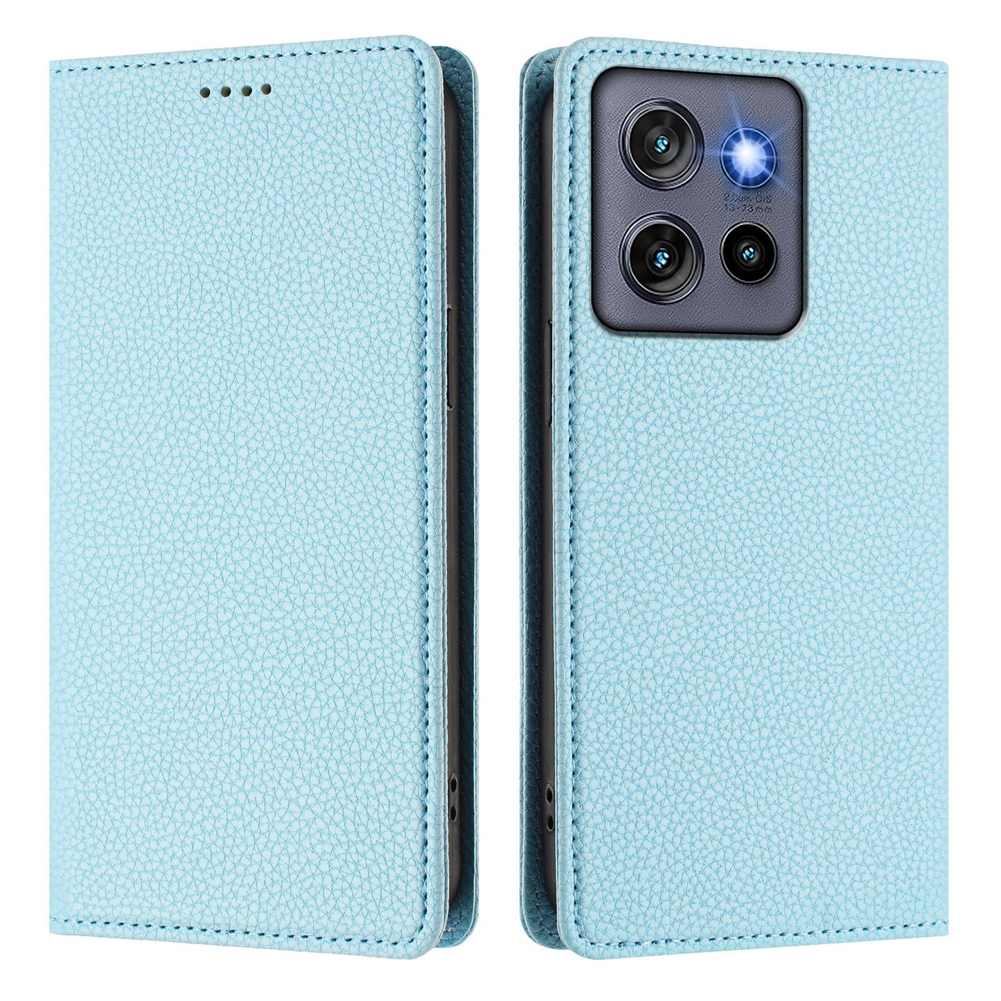 For Motorola Edge 50 Neo 5G Wallet Case RFID Blocking Litchi Texture Leather Mobile Cover - Baby Blue
