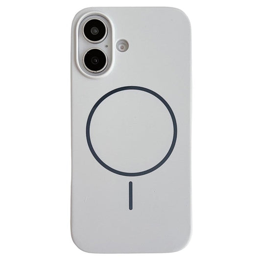For iPhone 16 Plus Case Compatible with MagSafe Silicone Phone Back Cover - White