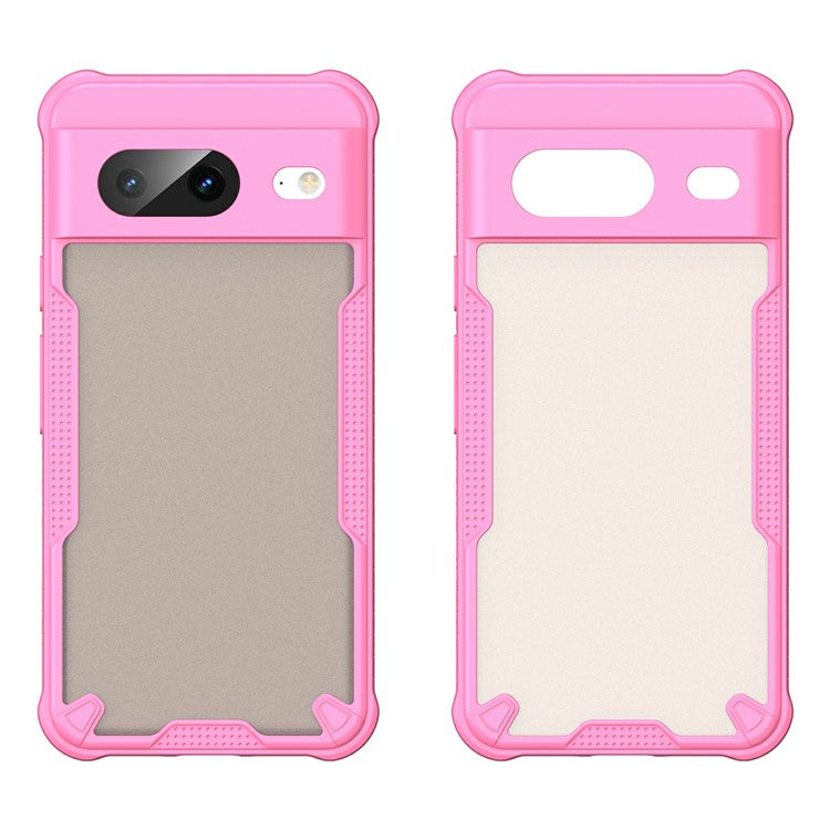 For Google Pixel 8 Case PC+TPU Frosted Phone Back Cover - Pink