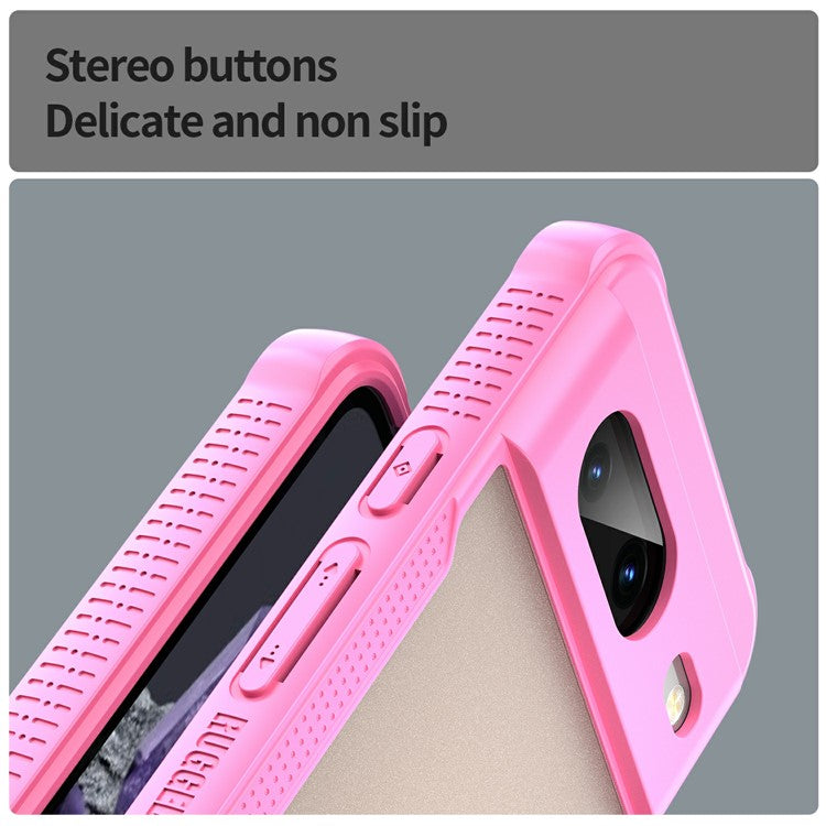 For Google Pixel 8 Case PC+TPU Frosted Phone Back Cover - Pink