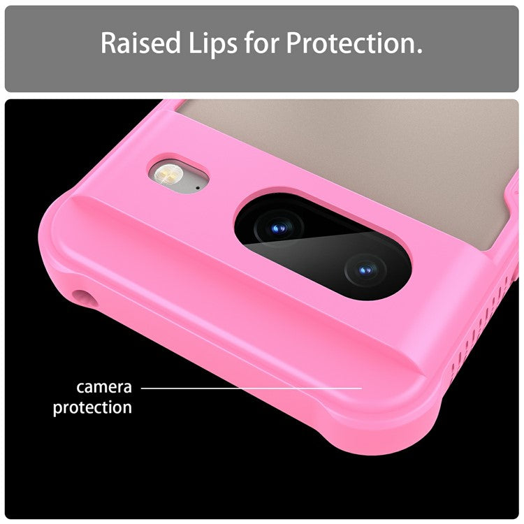 For Google Pixel 8 Case PC+TPU Frosted Phone Back Cover - Pink