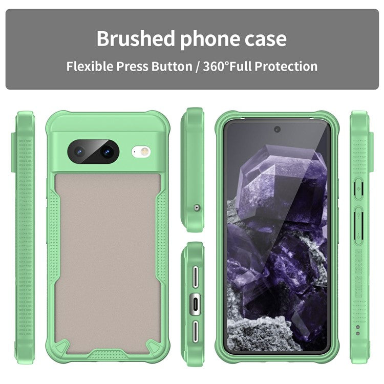 For Google Pixel 8 Case PC+TPU Frosted Phone Back Cover - Green