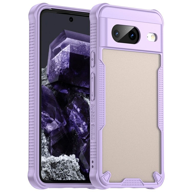 For Google Pixel 8 Case PC+TPU Frosted Phone Back Cover - Purple