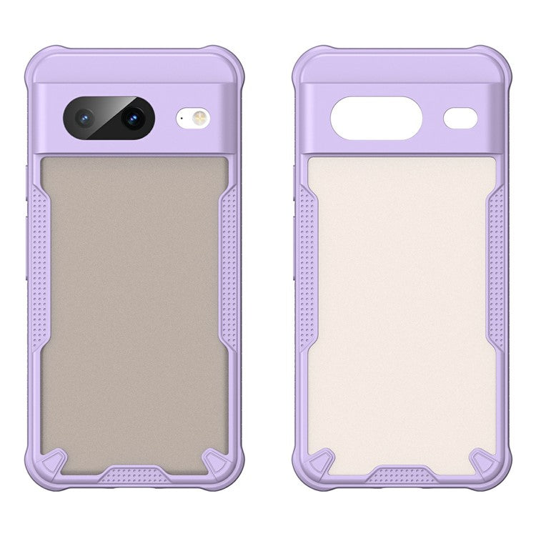 For Google Pixel 8 Case PC+TPU Frosted Phone Back Cover - Purple