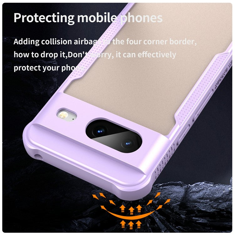 For Google Pixel 8 Case PC+TPU Frosted Phone Back Cover - Purple