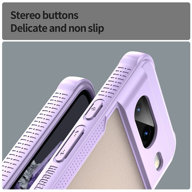 For Google Pixel 8 Case PC+TPU Frosted Phone Back Cover - Purple