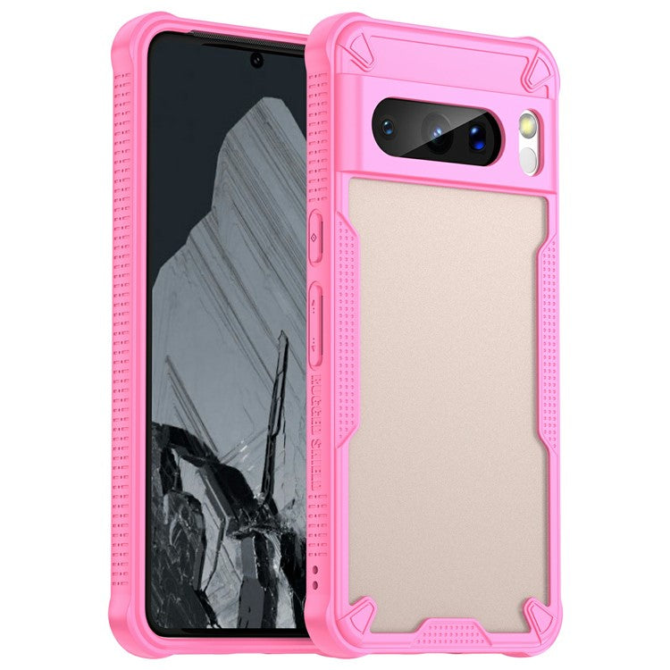For Google Pixel 8 Pro Case PC+TPU Frosted Phone Back Cover - Pink