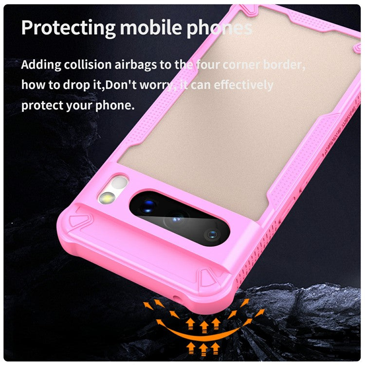 For Google Pixel 8 Pro Case PC+TPU Frosted Phone Back Cover - Pink