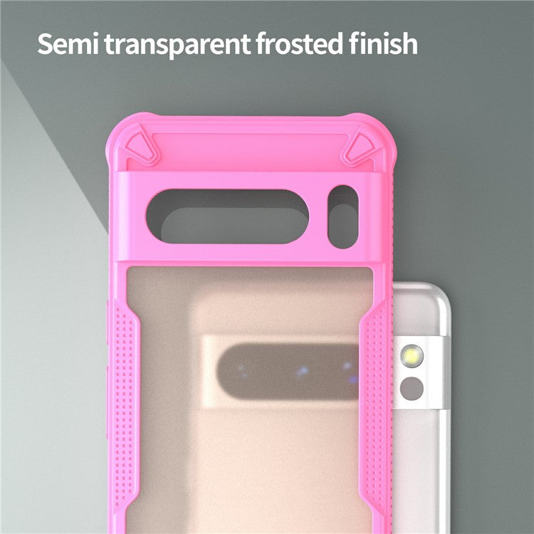 For Google Pixel 8 Pro Case PC+TPU Frosted Phone Back Cover - Pink