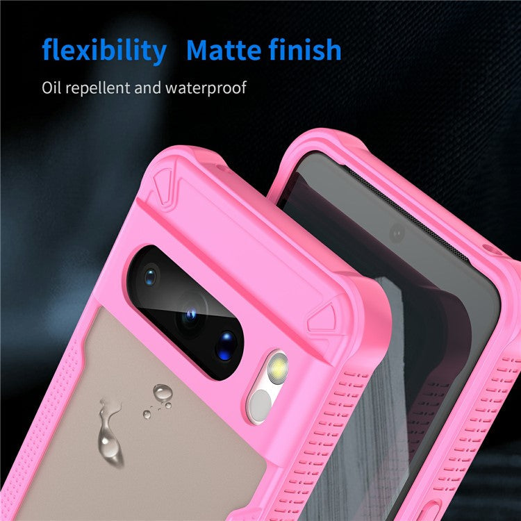 For Google Pixel 8 Pro Case PC+TPU Frosted Phone Back Cover - Pink