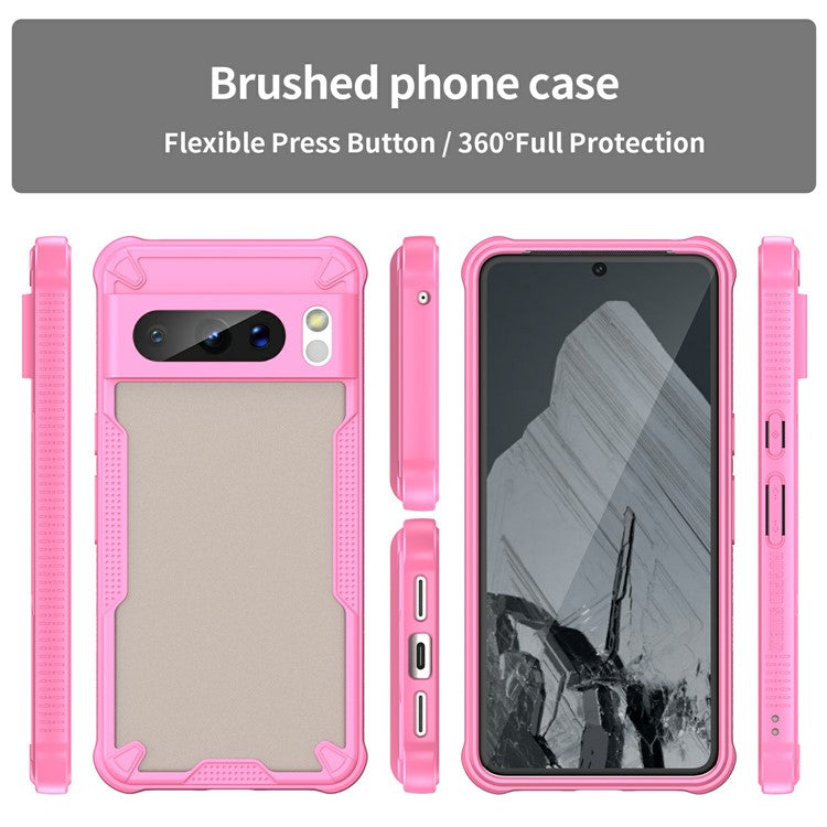For Google Pixel 8 Pro Case PC+TPU Frosted Phone Back Cover - Pink