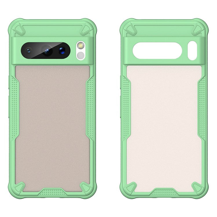 For Google Pixel 8 Pro Case PC+TPU Frosted Phone Back Cover - Green