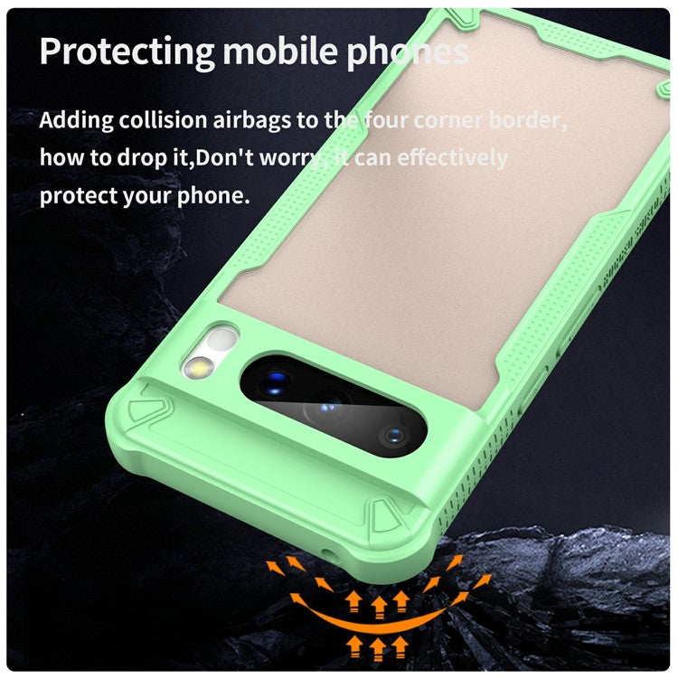 For Google Pixel 8 Pro Case PC+TPU Frosted Phone Back Cover - Green
