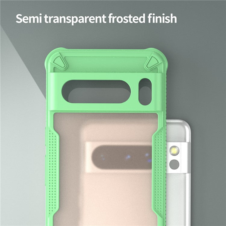 For Google Pixel 8 Pro Case PC+TPU Frosted Phone Back Cover - Green
