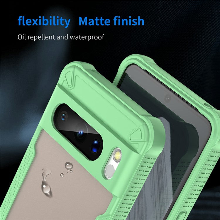 For Google Pixel 8 Pro Case PC+TPU Frosted Phone Back Cover - Green
