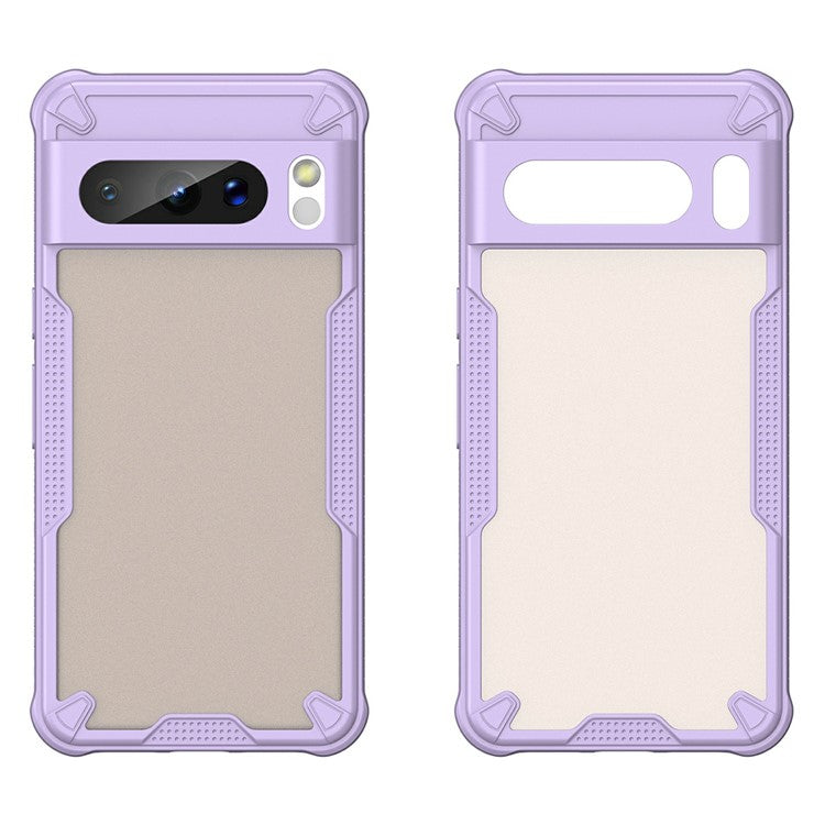 For Google Pixel 8 Pro Case PC+TPU Frosted Phone Back Cover - Purple