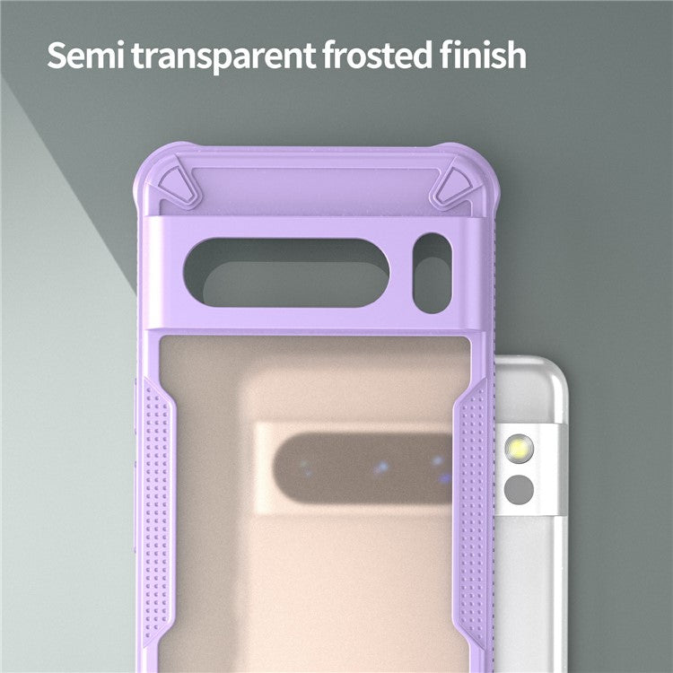 For Google Pixel 8 Pro Case PC+TPU Frosted Phone Back Cover - Purple