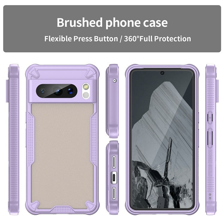 For Google Pixel 8 Pro Case PC+TPU Frosted Phone Back Cover - Purple