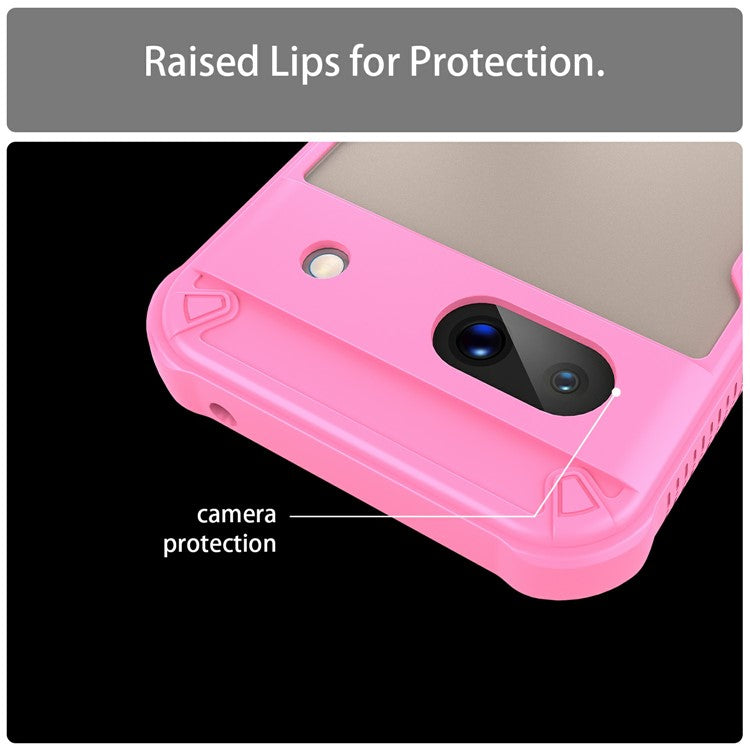 For Google Pixel 8a Case PC+TPU Frosted Phone Back Cover - Pink