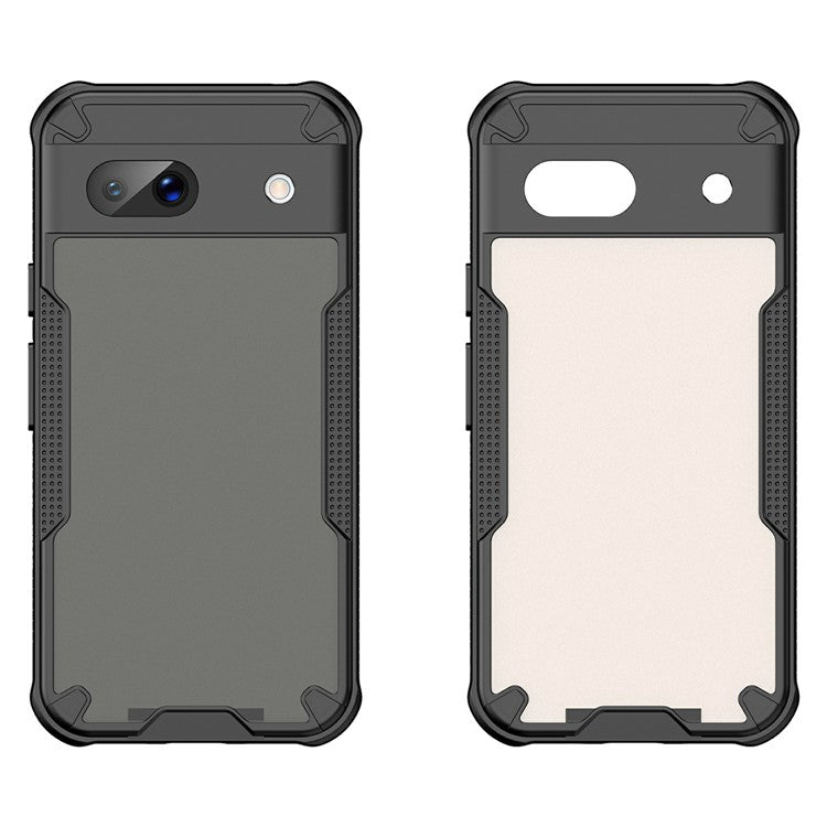 For Google Pixel 8a Case PC+TPU Frosted Phone Back Cover - Black