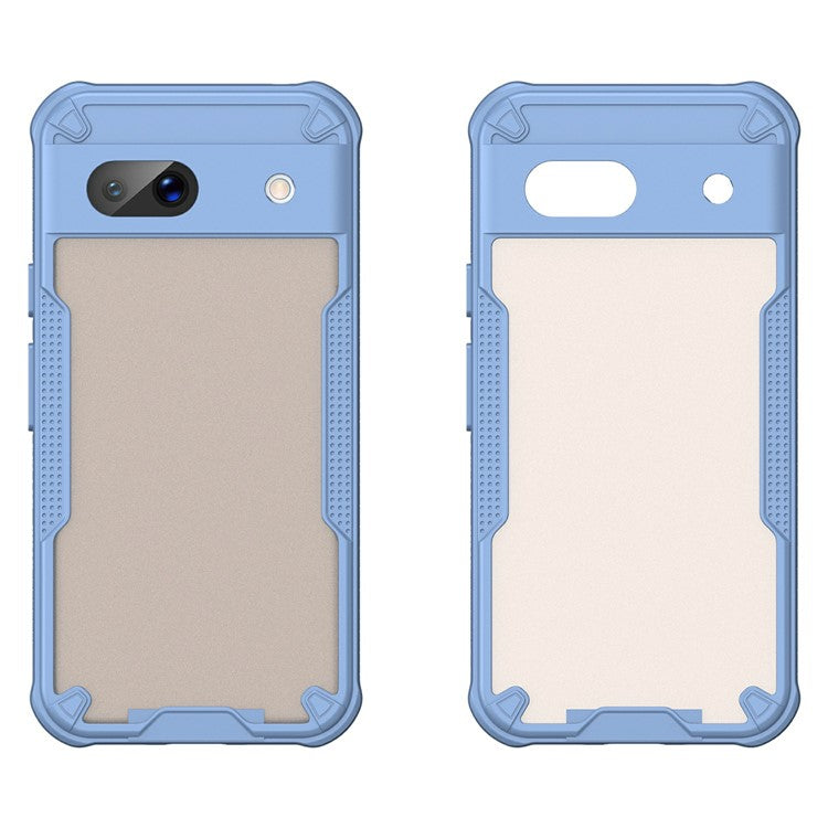 For Google Pixel 8a Case PC+TPU Frosted Phone Back Cover - Blue