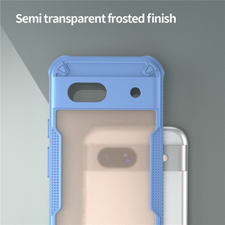 For Google Pixel 8a Case PC+TPU Frosted Phone Back Cover - Blue