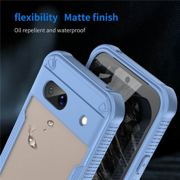 For Google Pixel 8a Case PC+TPU Frosted Phone Back Cover - Blue