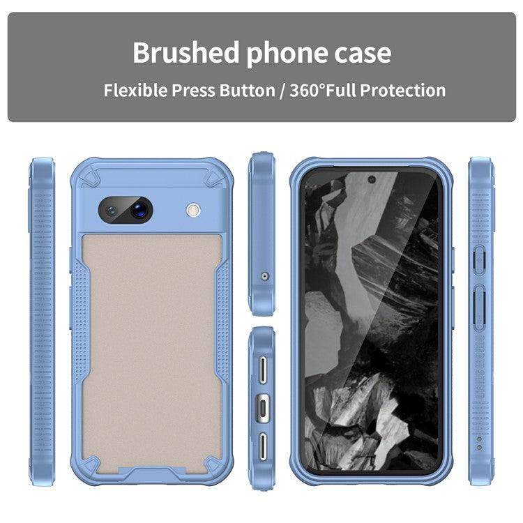 For Google Pixel 8a Case PC+TPU Frosted Phone Back Cover - Blue